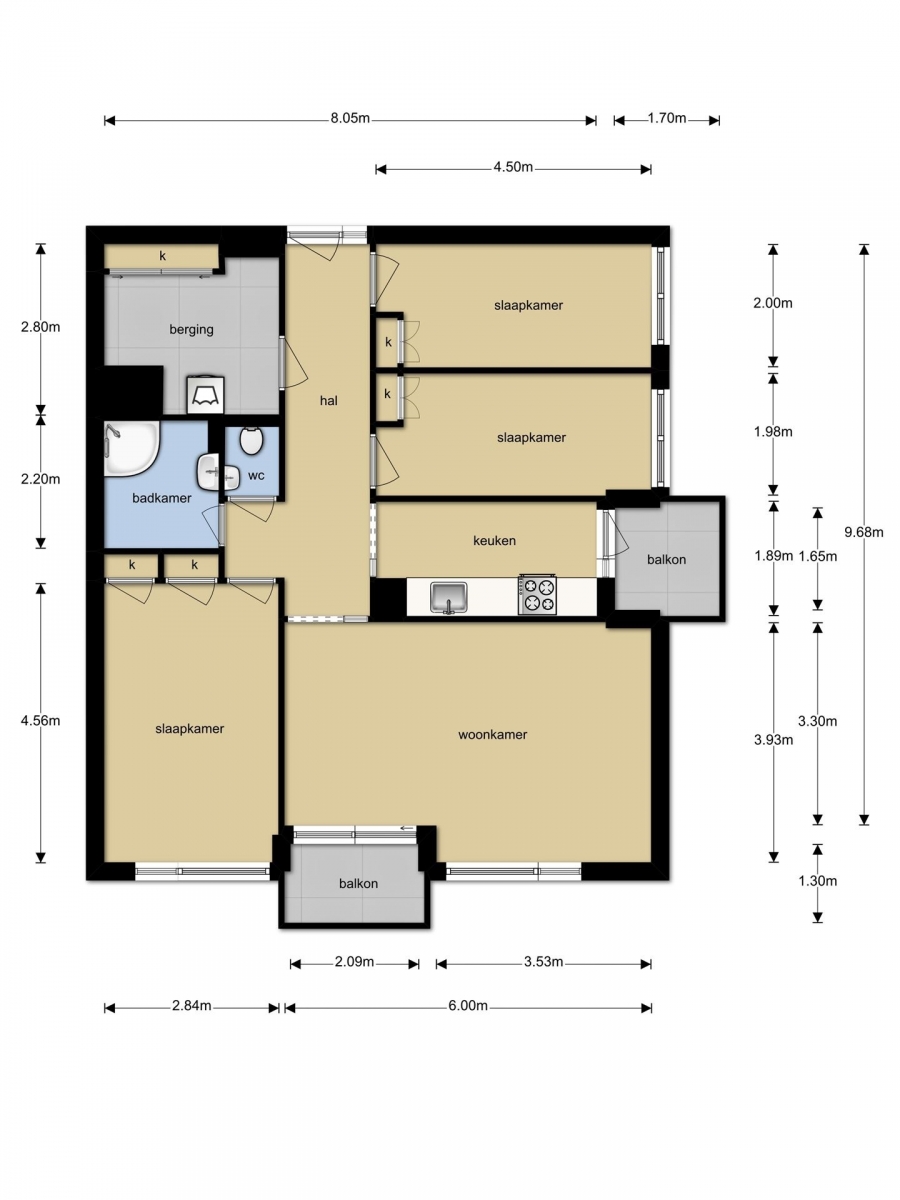 Te Huur 4 Kamer Appartement Pisanostraat In Eindhoven
