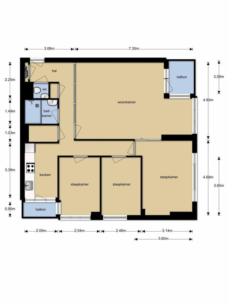 Te Huur 4 Kamer Appartement Waalstraat In Enschede